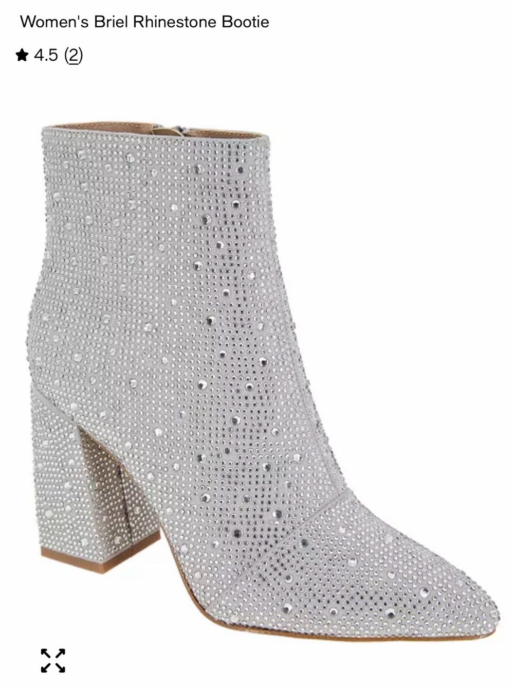 BCBGeneration Silver Rhinestone Embellished Ankle Bootie